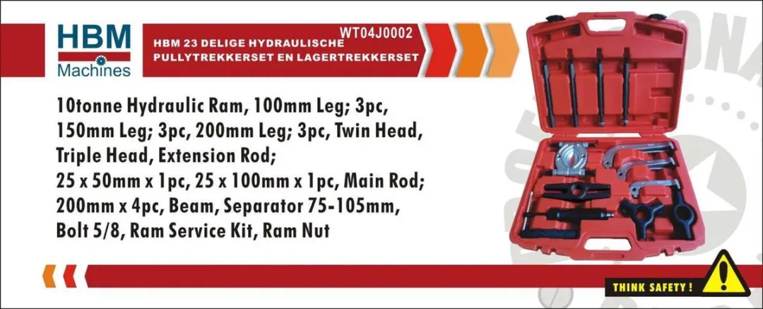 HBM 23-delige Hydraulische Pullytrekkerset