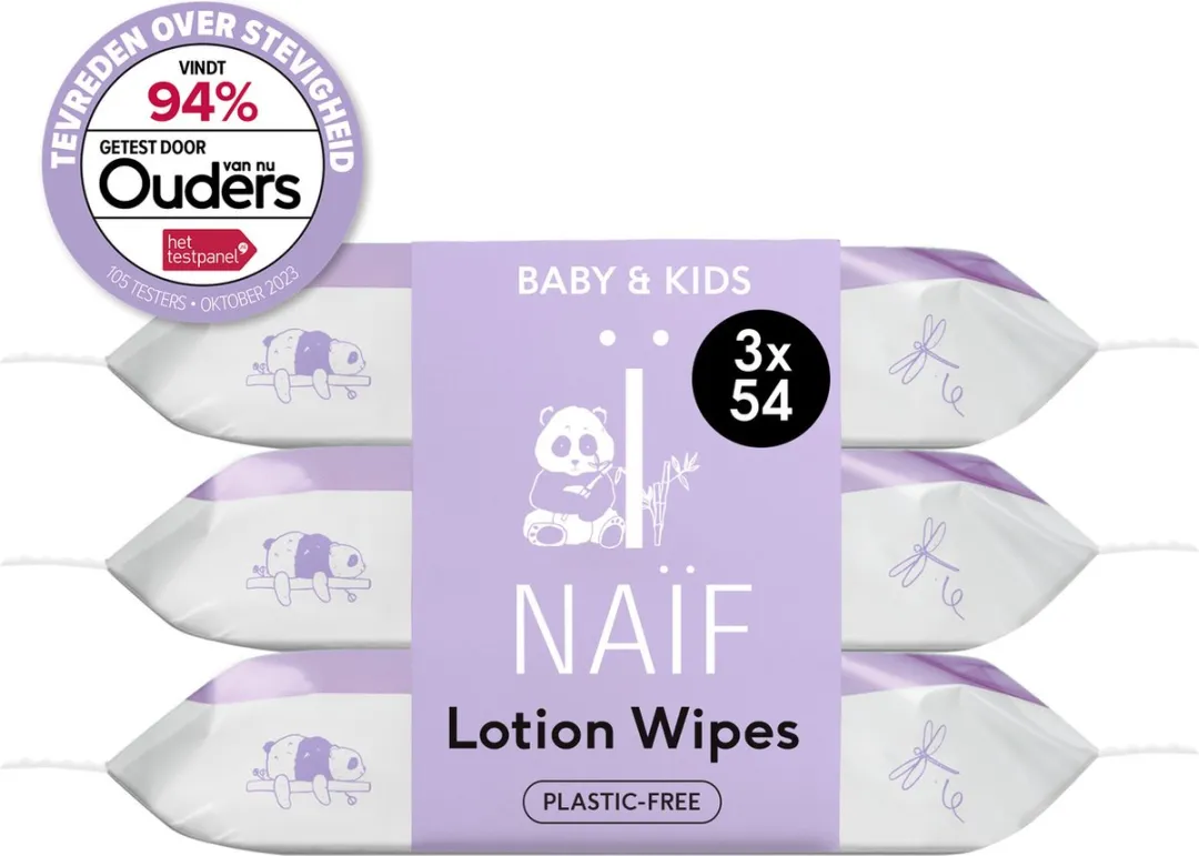 Naïf Plasticvrije Lotion Billendoekjes - 54 Stuks
