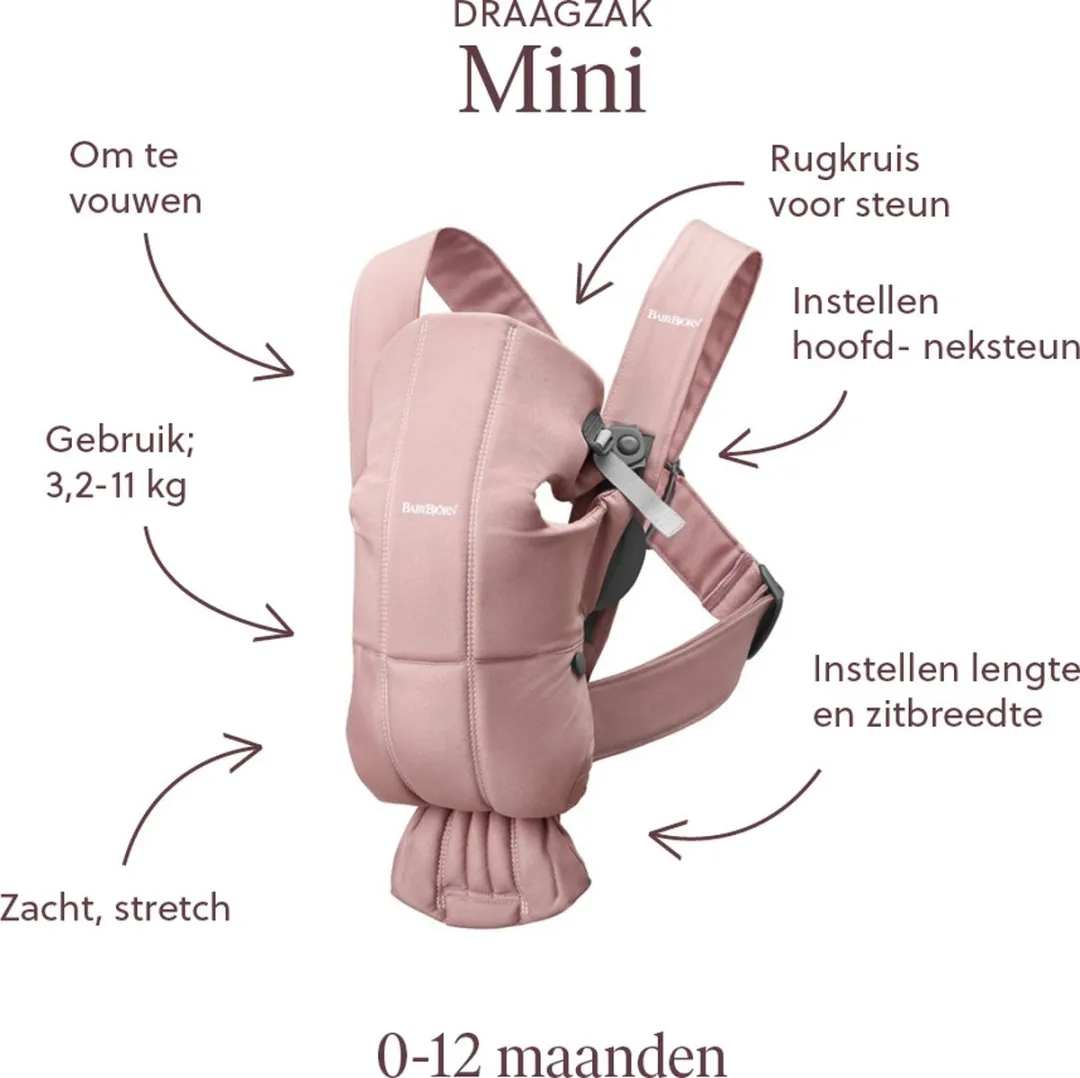 BabyBjörn Draagzak Mini Oudroze