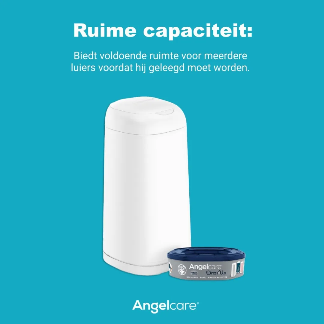 Angelcare Dress Up Luieremmer Wit - 32L - OdourSeal