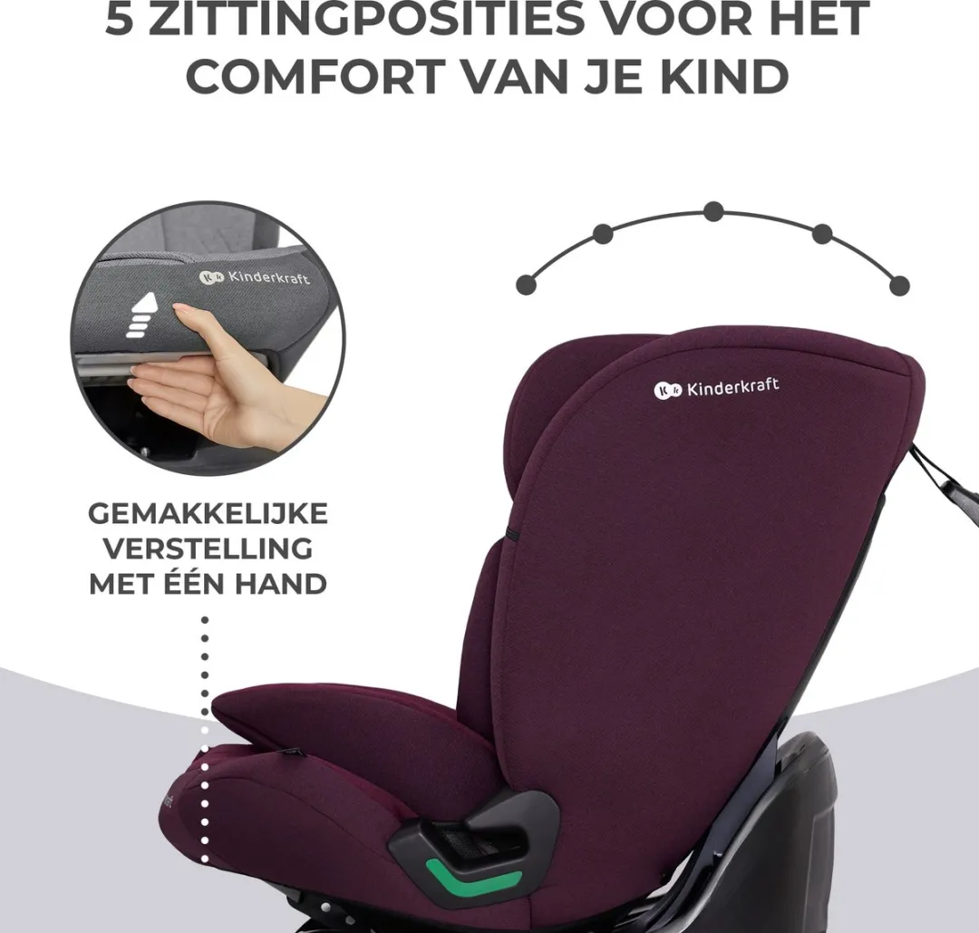 KinderKraft ONETO3 I-SIZE Autostoel 76-150cm - Rood