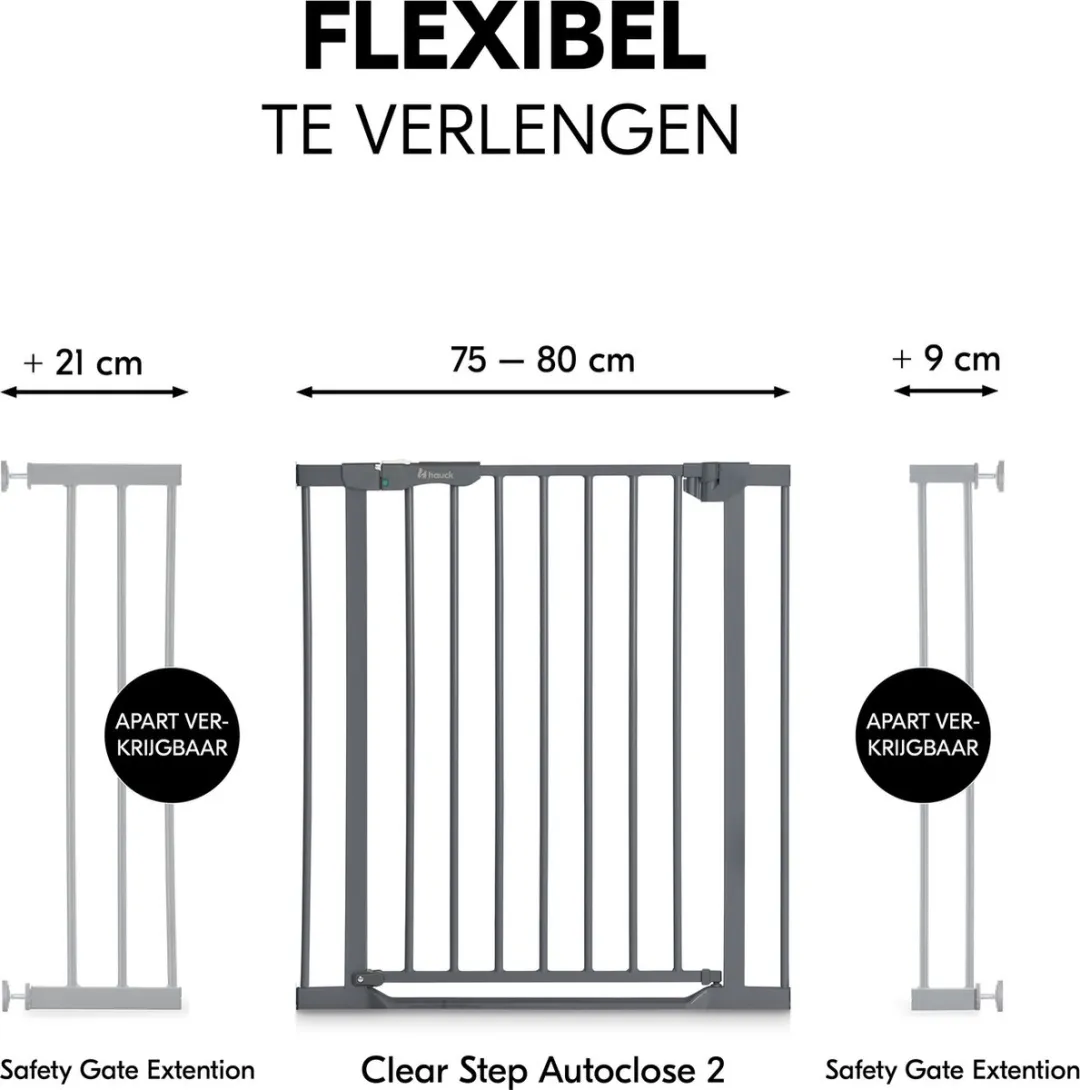 Hauck Clear Step Autoclose 2 Traphekje 75-80cm - Dark Grey - afbeelding 6 van 6