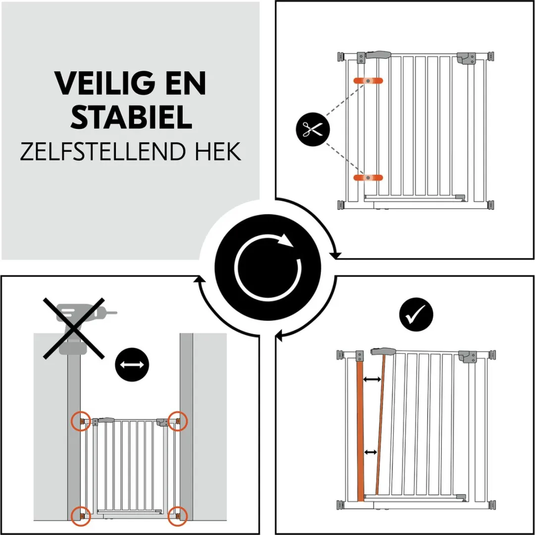 Hauck Clear Step Autoclose 2 Traphekje 75-80cm - Dark Grey