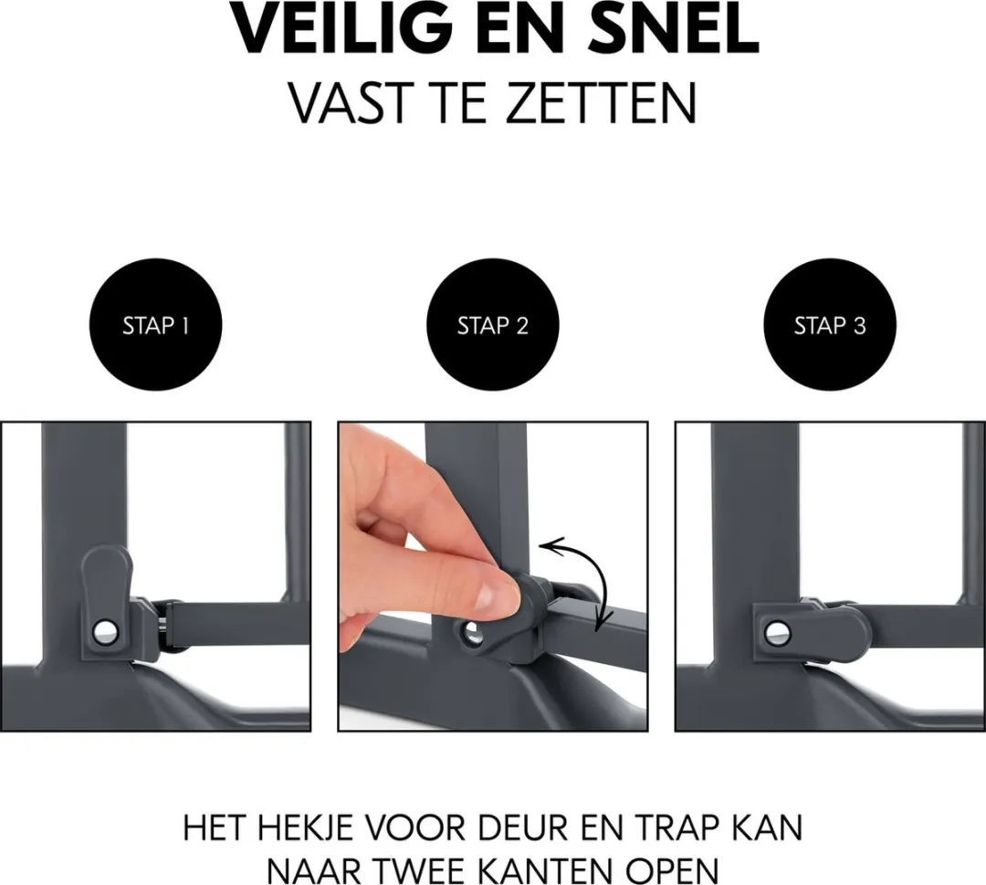 Hauck Clear Step Autoclose 2 Traphekje 75-80cm - Dark Grey