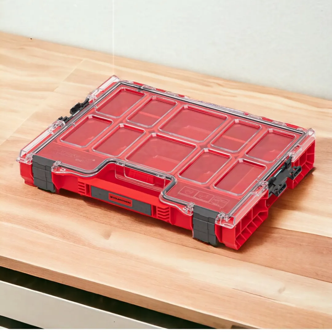 Toolbrothers RHINO L Organizer ULTRA - 8x6L Bakken - IP54 - Transparant/Rood - afbeelding 4 van 6
