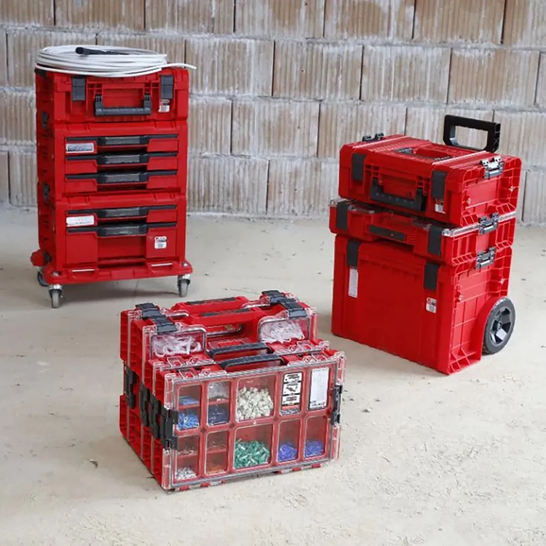 Toolbrothers RHINO L Organizer ULTRA - 8x6L Bakken - IP54 - Transparant/Rood - afbeelding 6 van 6