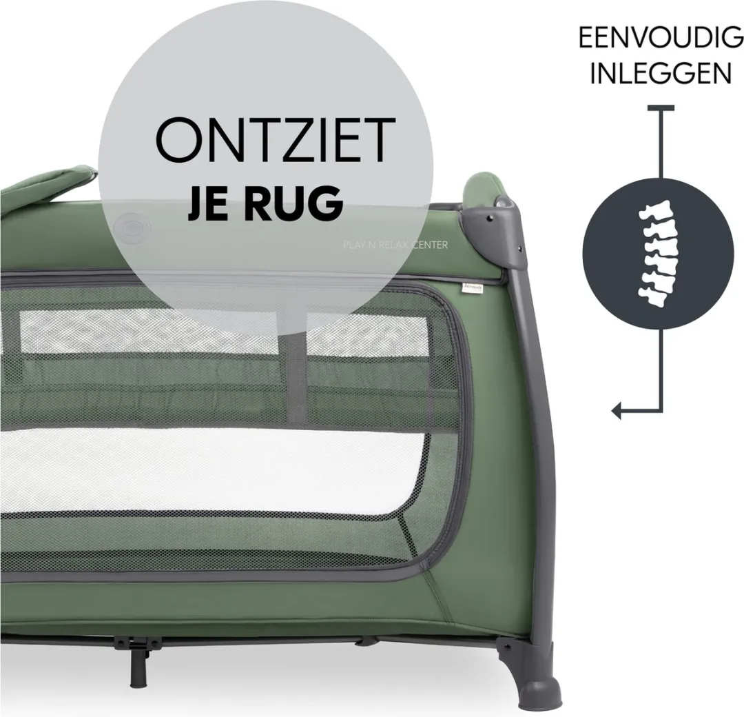 Hauck Play N Relax Center Campingbedje - Dark Green