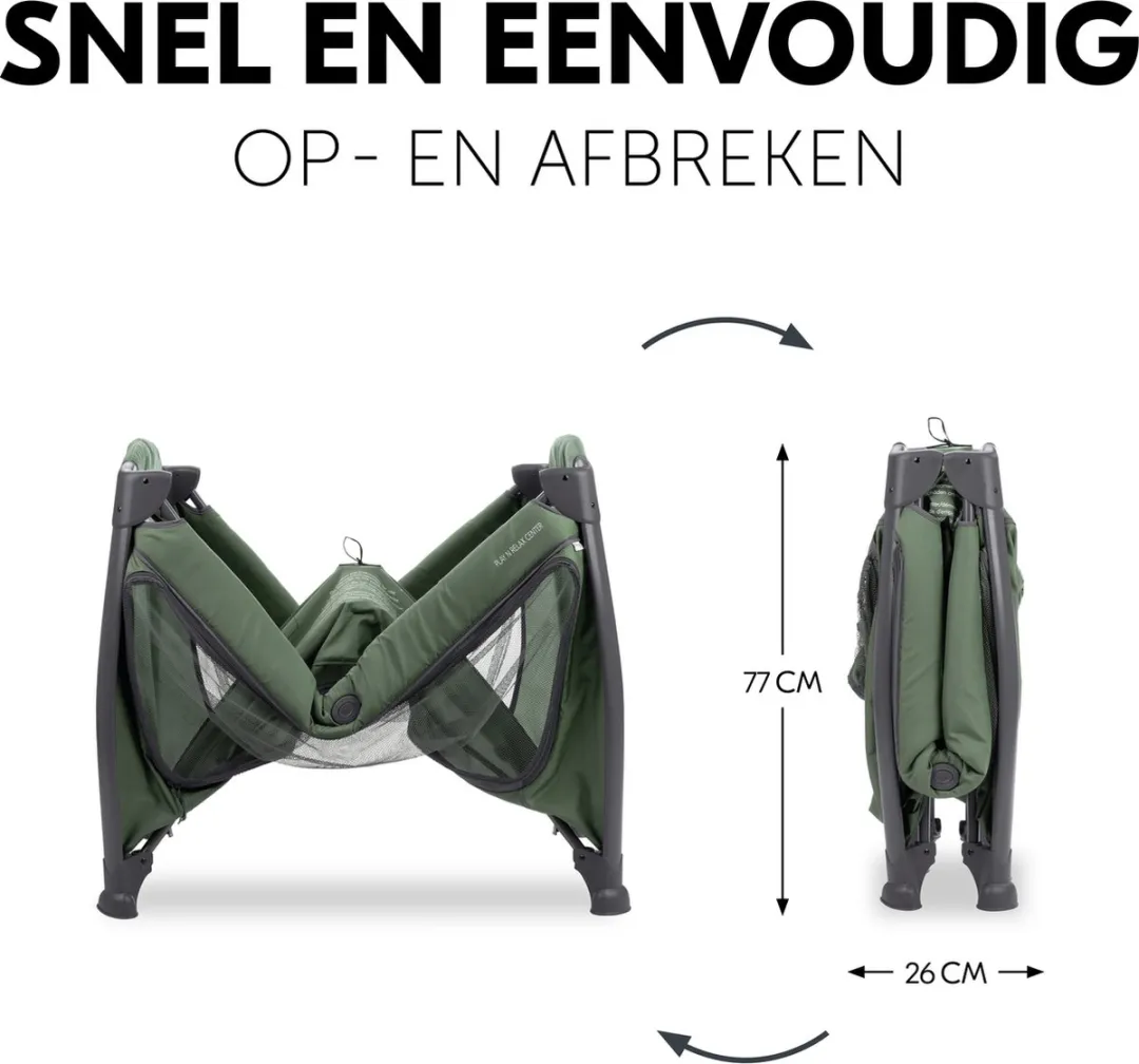 Hauck Play N Relax Center Campingbedje - Dark Green
