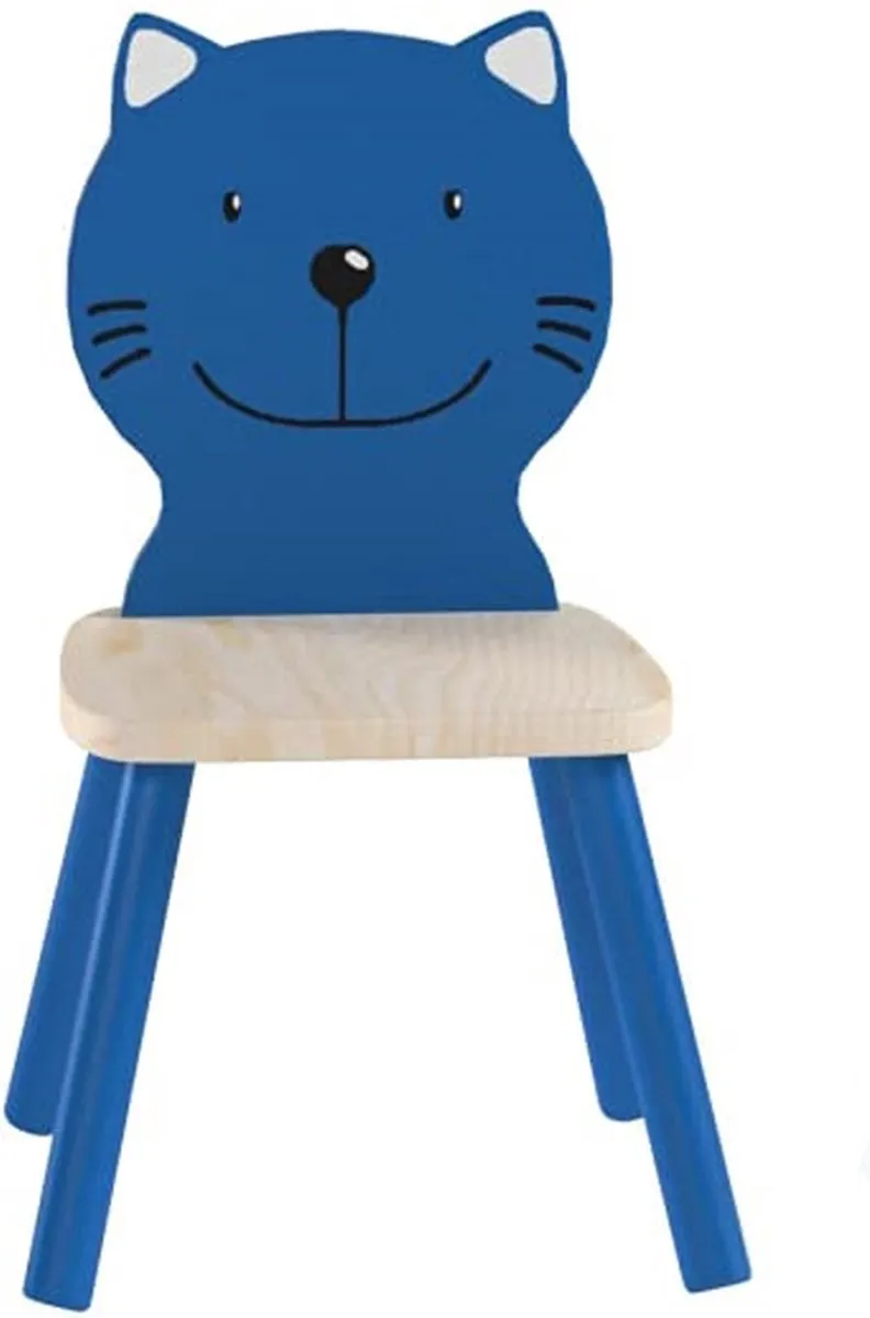Pintoy Kinderstoel Kikker - Houten Peuterstoel - Blauw/Zand