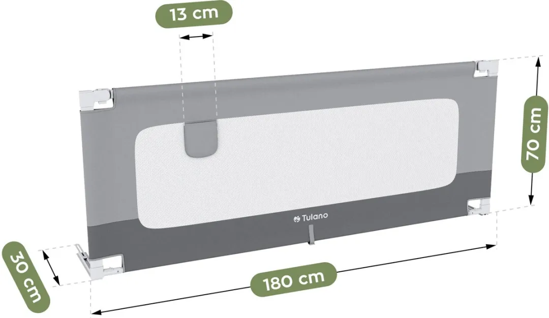 Tulano Cover 48 Baby Bedhekje 180cm - Grijs/Wit