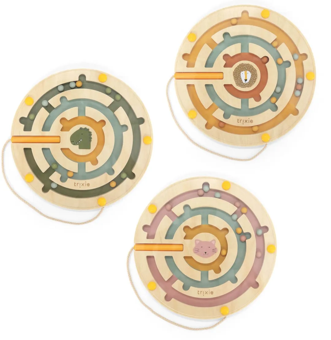 Trixie Houten Magnetisch Doolhof Speelgoed - 6 Stuks Multicolor