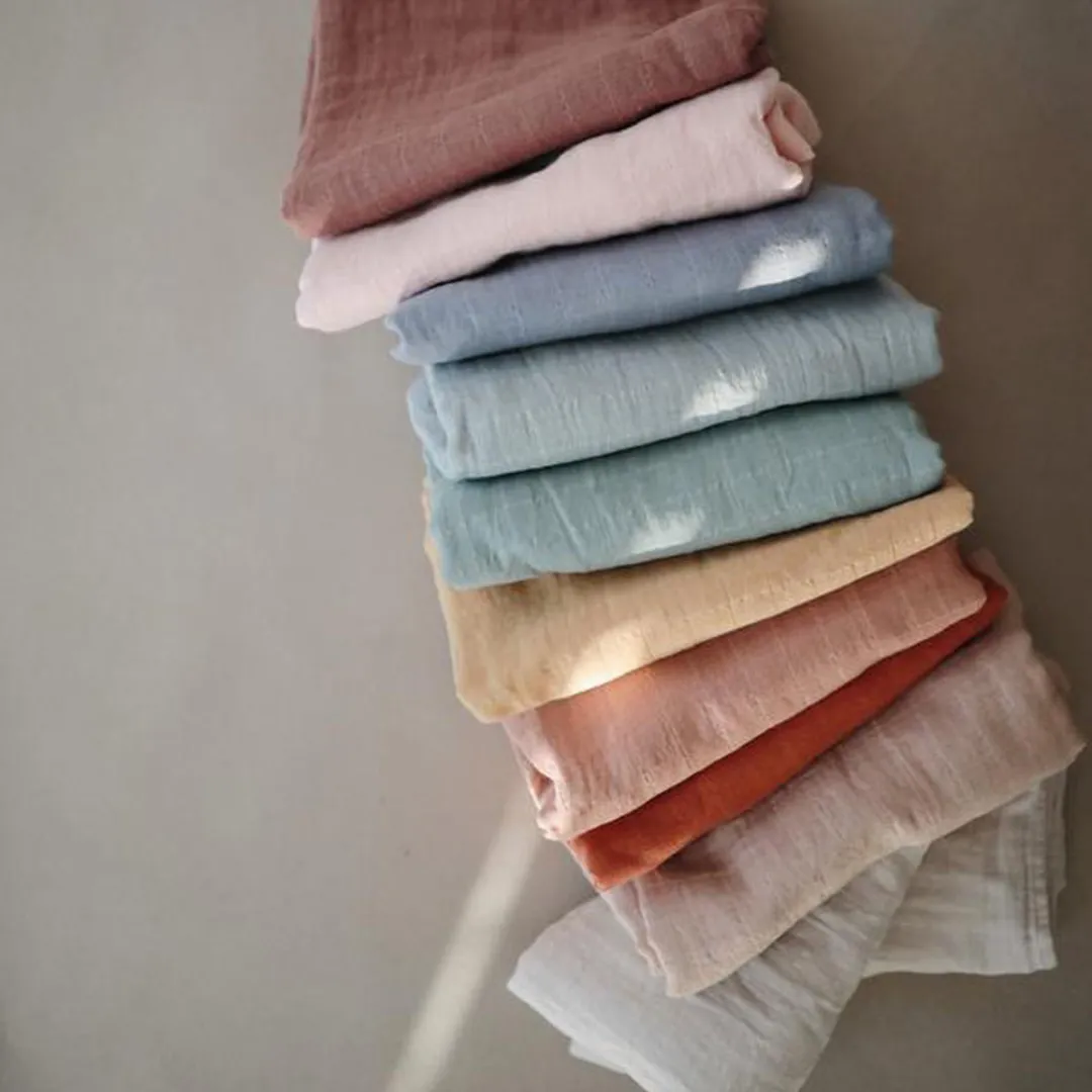 Mushie Hydrofiele Doek XL 120x120cm - Rose Vanilla - afbeelding 6 van 6