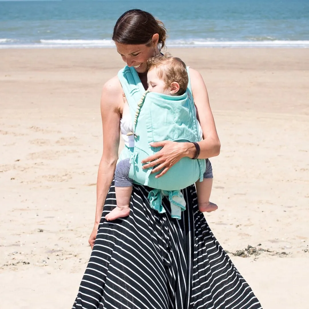 Fidella Fly Tai - Mei Tai Ergonomische Draagzak - combinatie draagzak - Chevron - mint - voor peuters