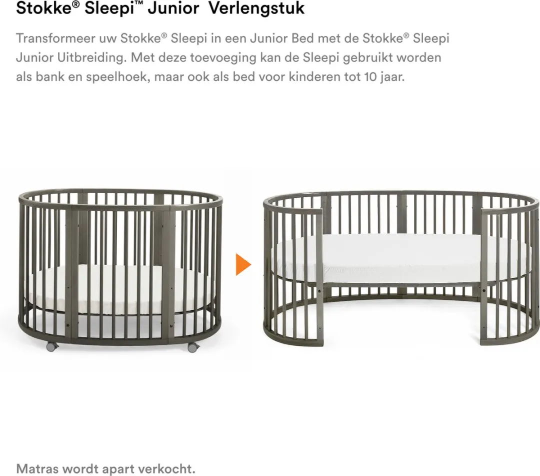 Stokke Sleepi Junior Uitbreiding Hazy Grey - 172 cm