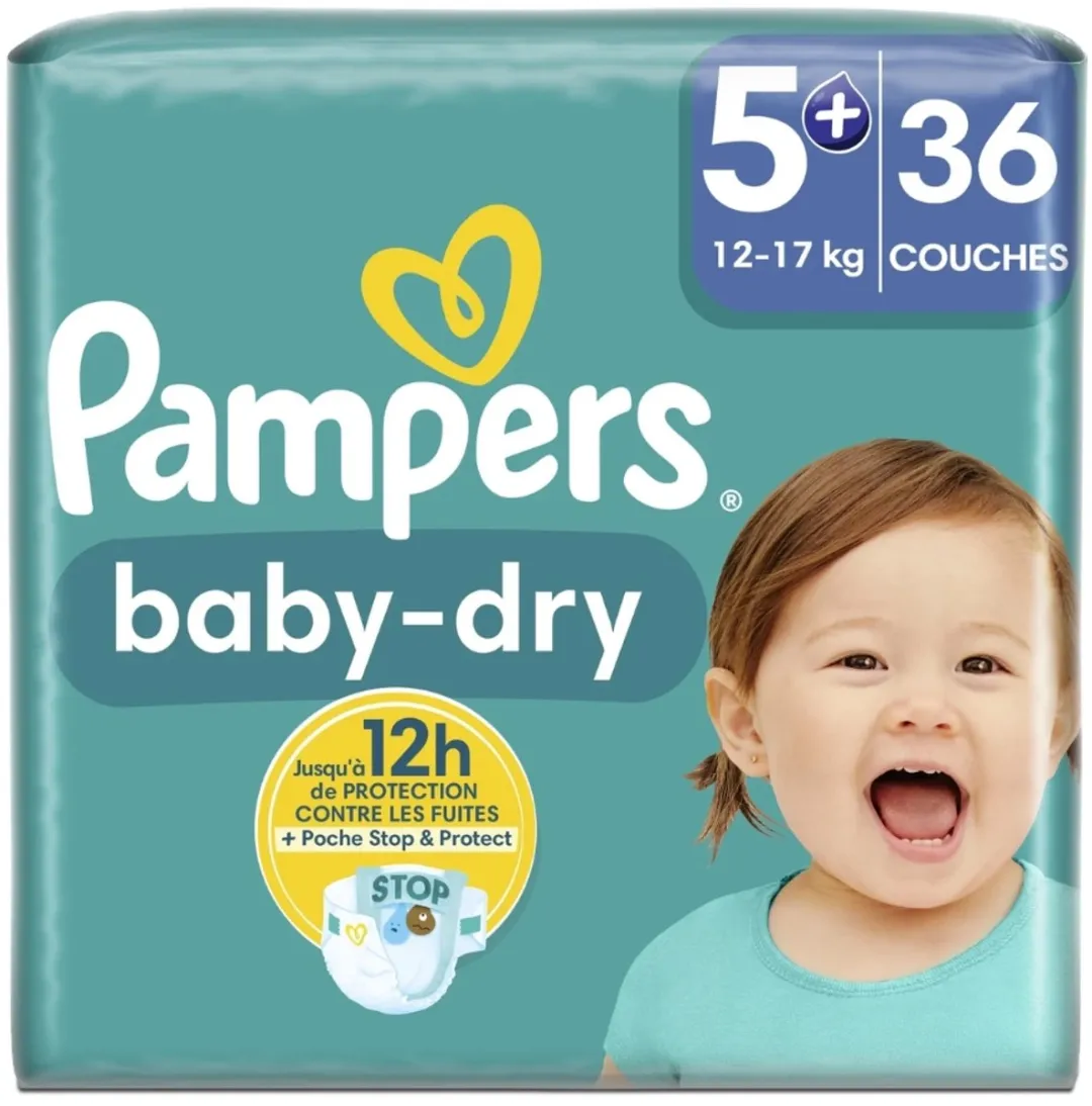 Pampers Baby-Dry Maat 5+ Luiers - 108 Stuks (3x36)