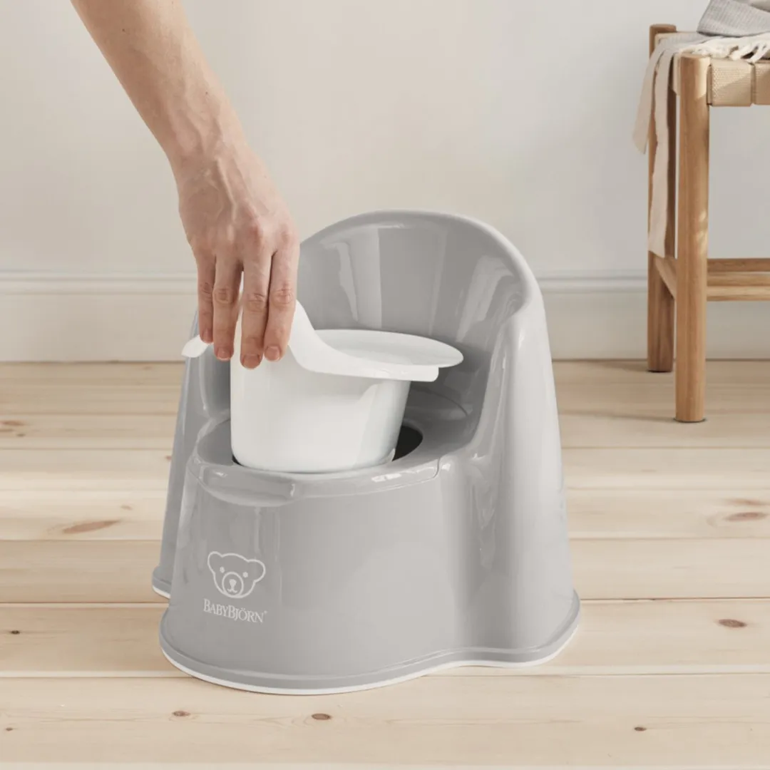 BabyBjörn Plaspotje Zetel - Grijs/Wit