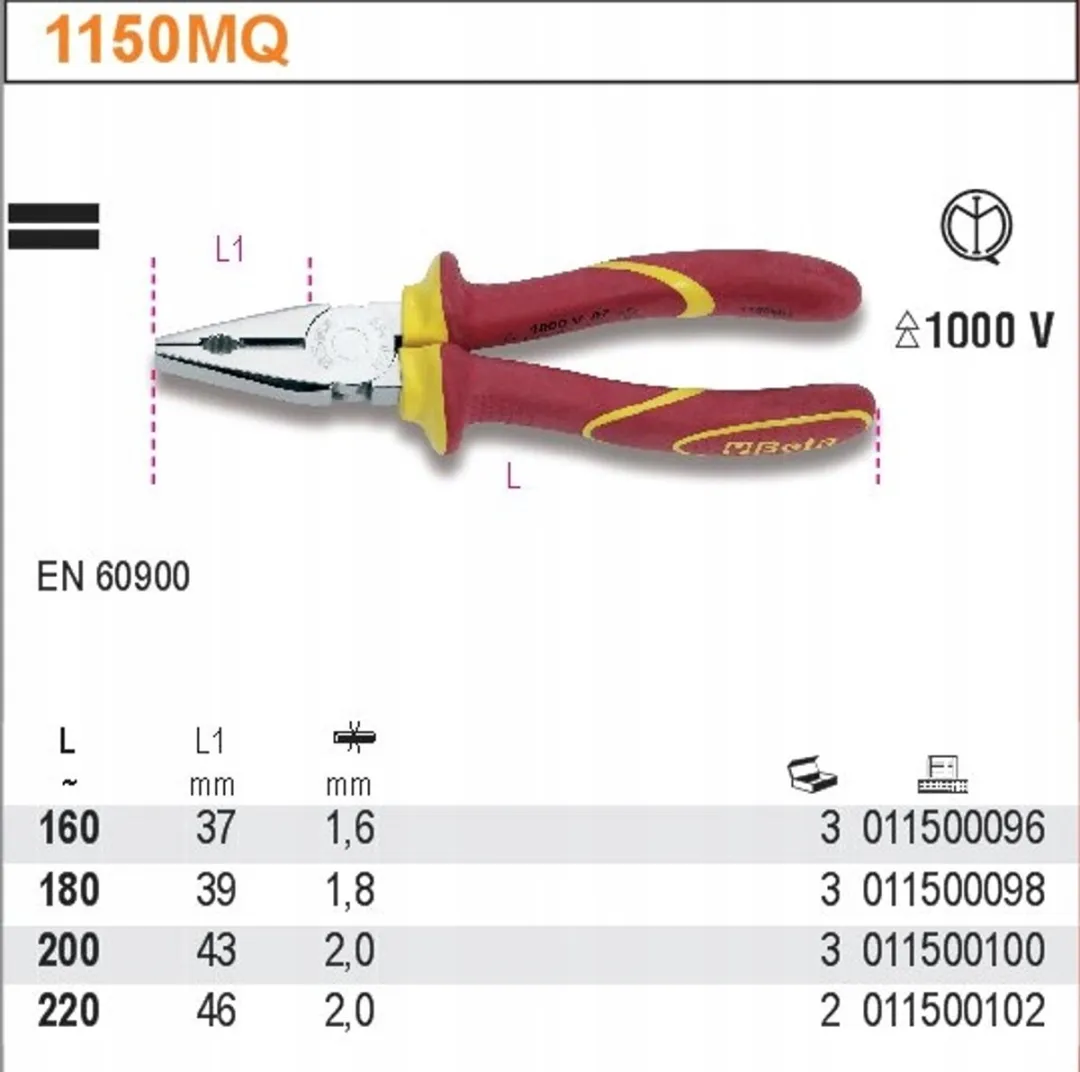 Beta Universele Tang 220mm - Geïsoleerd 1000V