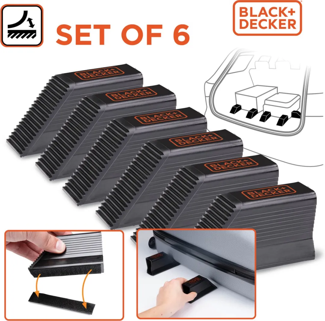 BLACK+DECKER Bagagesteun Set 6 Stuks - Kunststof - Zwart - afbeelding 5 van 6