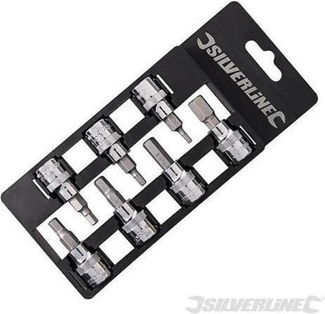 Silverline Zeskant Bitset 3-10mm - 7-delig - Zwart/Chroom