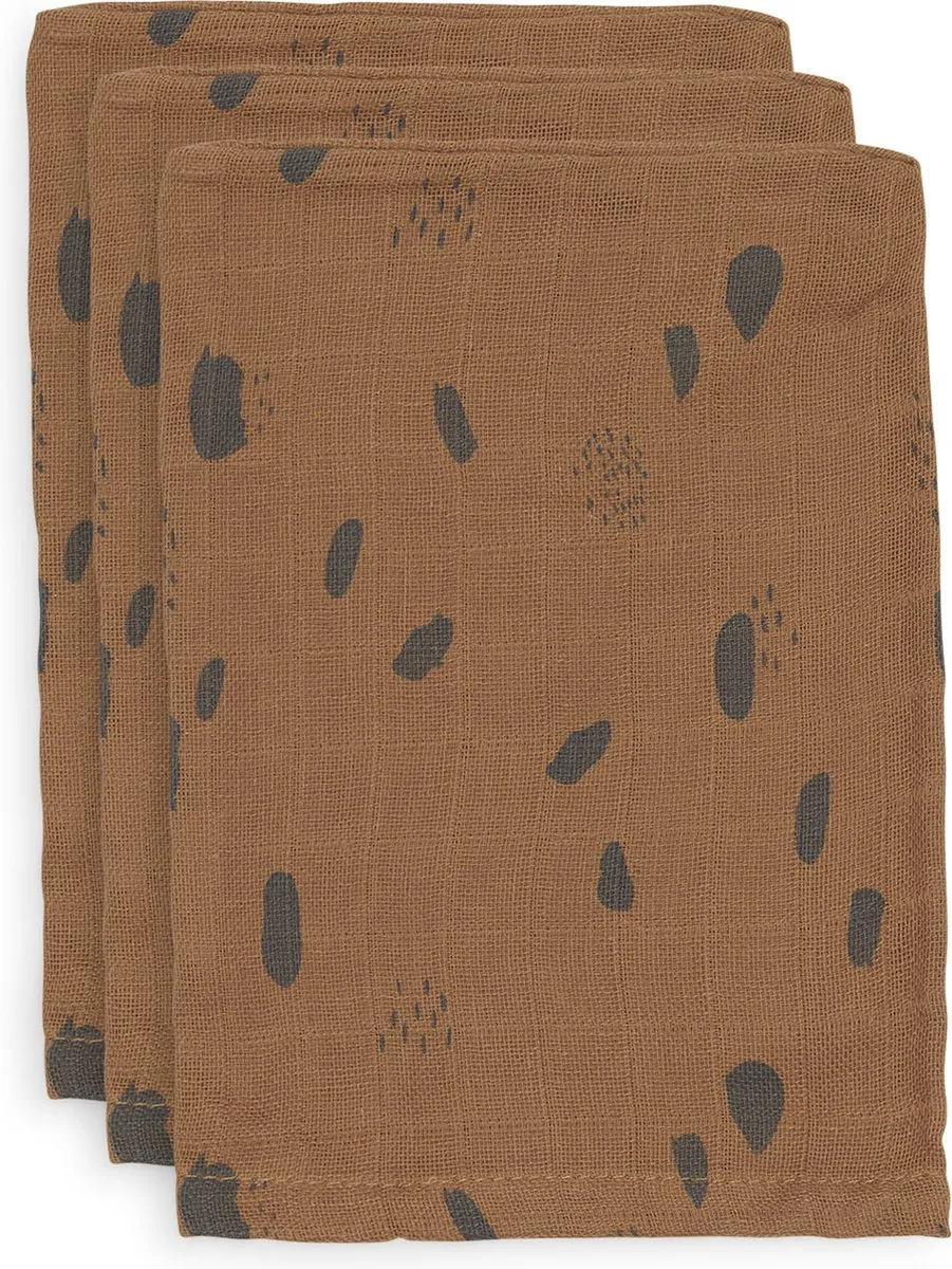 Jollein Baby Hydrofiel Washandje - Caramel - 3 Stuks