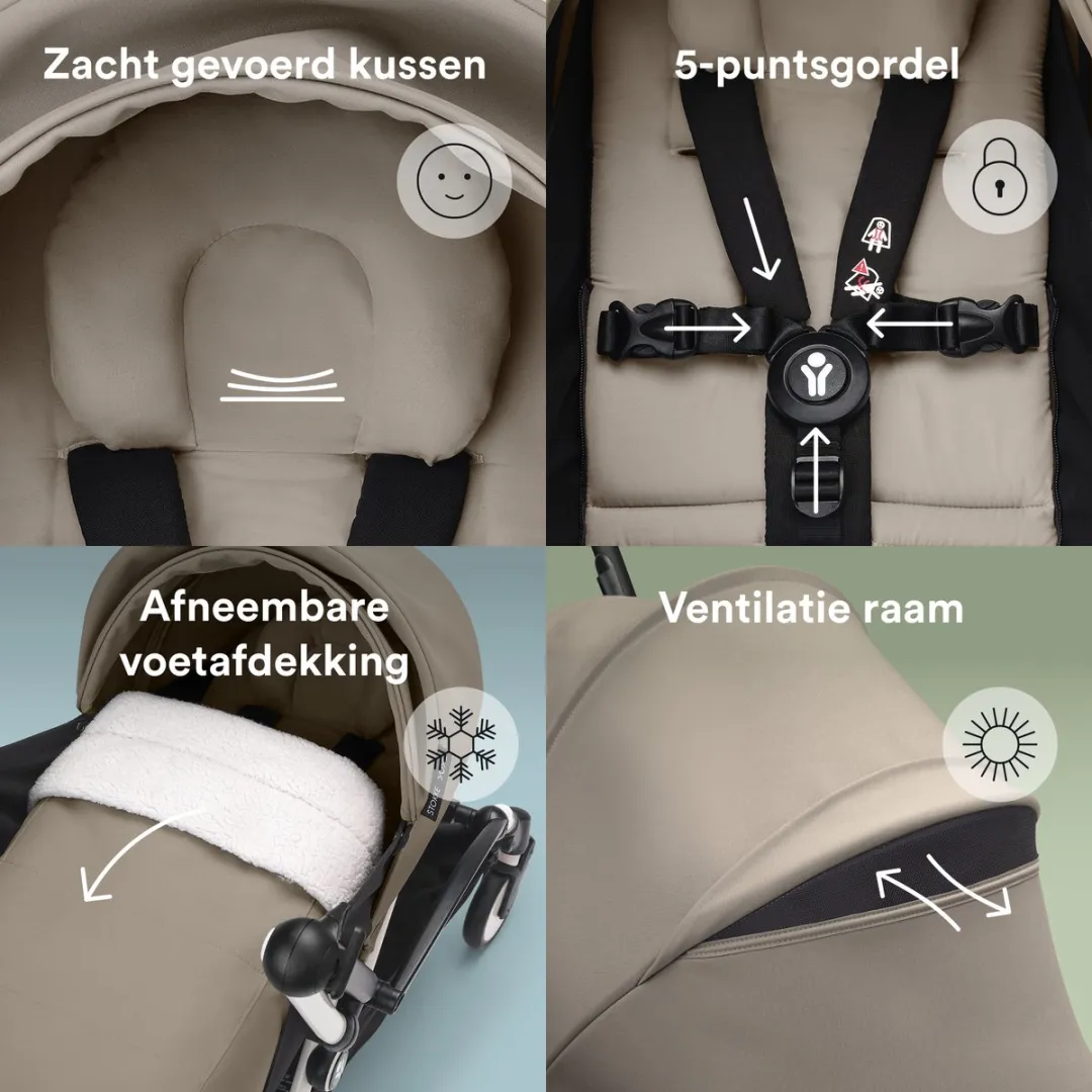 Stokke YOYO 0+ Newborn Pack Taupe - inclusief matras en luifel