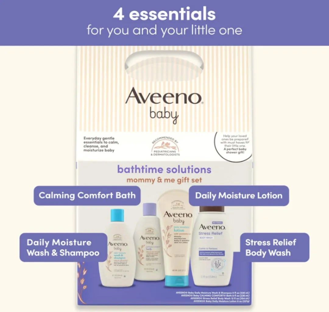 Aveeno Baby Bathtime Mommy & Me Set - 4x236ml