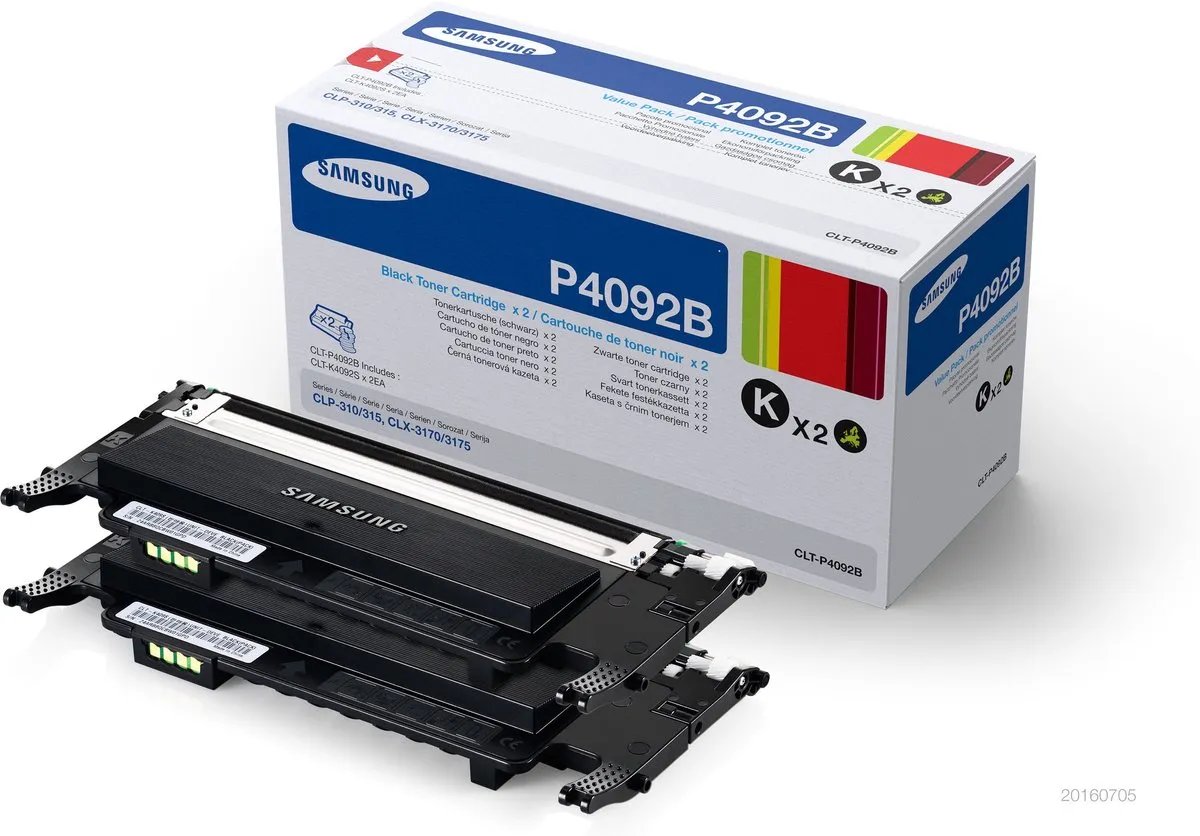 Samsung CLT-P4092B Tonercartridge - Zwart - 2 Stuks