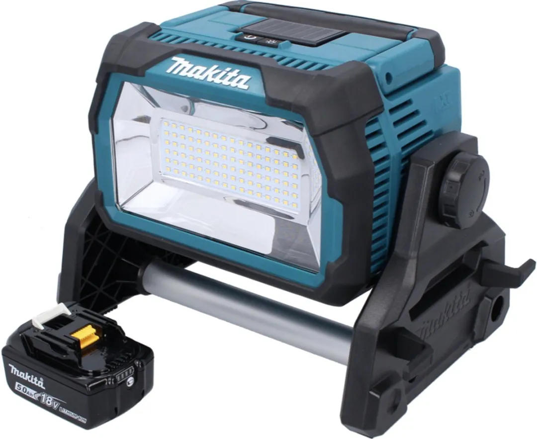 Makita DML 809 T1 LED Bouwspot 18V 10.000lm - 96 LED's - 5.0Ah Accu