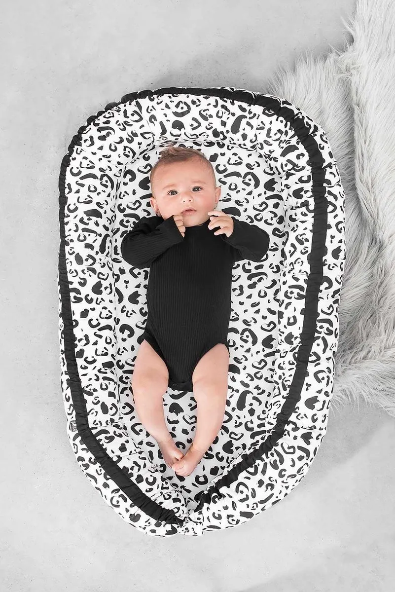 Jollein Babynestje 40x70cm - Leopard - Witzwart