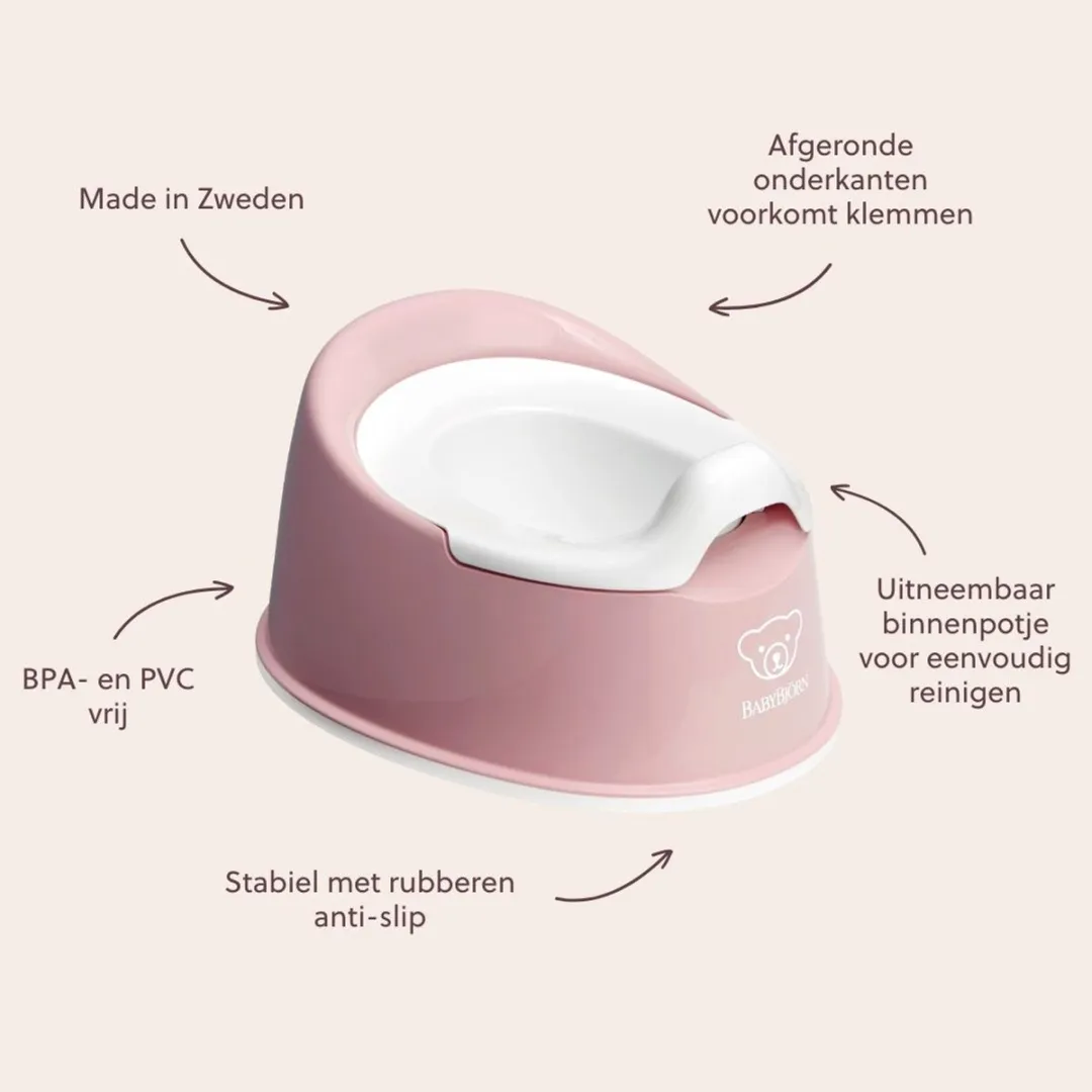BabyBjörn Plaspotje Pienter - Pastelroze/Wit