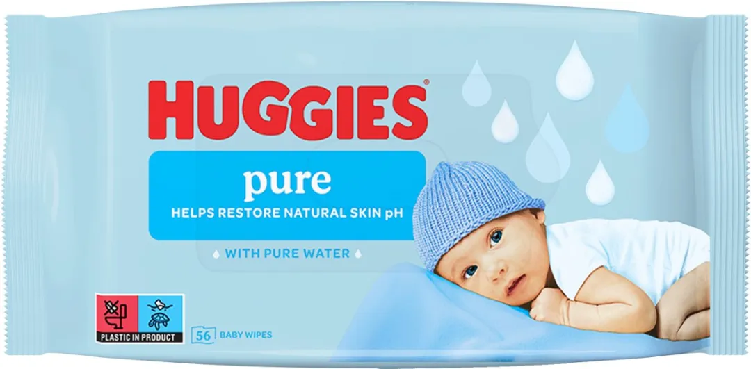 Huggies billendoekjes - Pure 99% water - 18 x 56 stuks - 1008 doekjes - voordeelverpakking