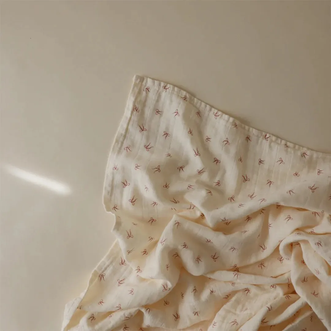 Mushie Swaddle Bows 120x120cm - Beige