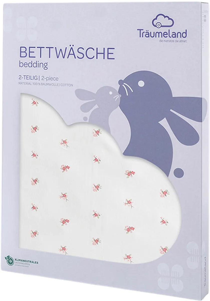 Traumeland Jersey Dekbedovertrek Flora - 100x135 + 40x60cm Roze - afbeelding 2 van 4