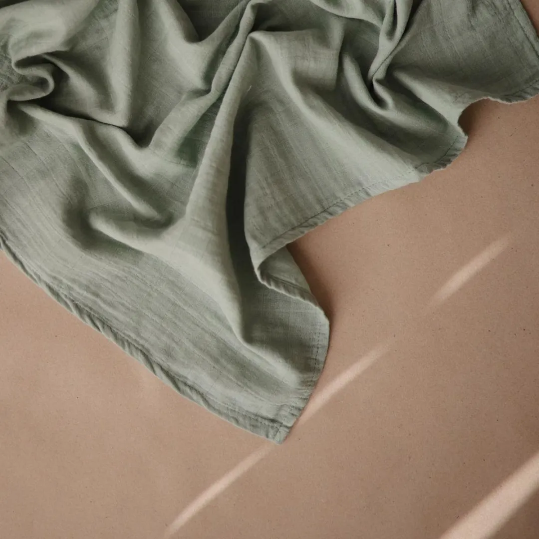 Mushie Multidoek Muslin Roman Green - 3 Stuks