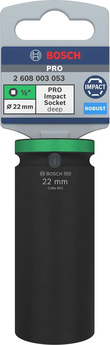 Bosch Professional Slagmoerdoos 22mm 1/2" - 2608003053 - Groen/Zwart