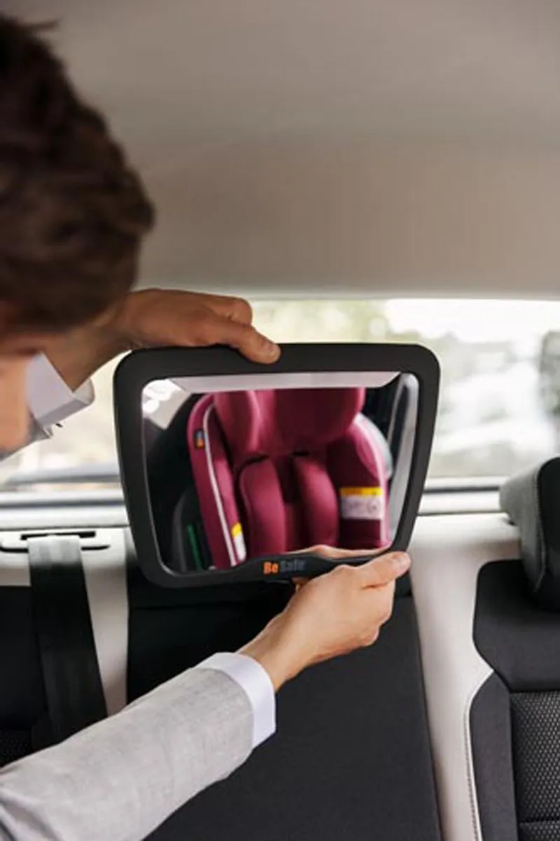 BeSafe Baby Spiegel XL autostoel - Autospiegel met verlichting - Achteruitkijkspiegel XL - Autostoel accessoire- Autospiegel XL Baby