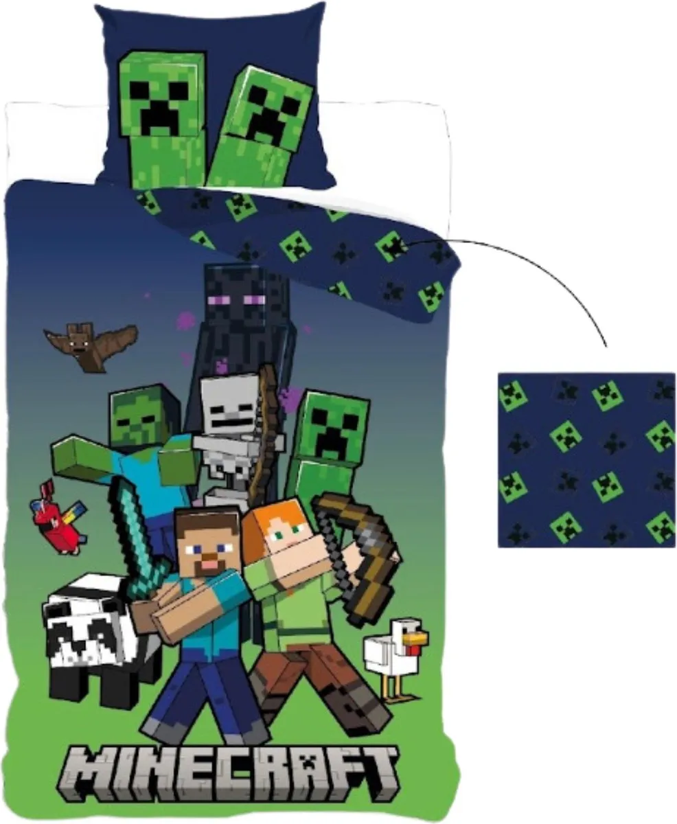 Minecraft Dekbedovertrek Team - 140x200cm Multi Colour