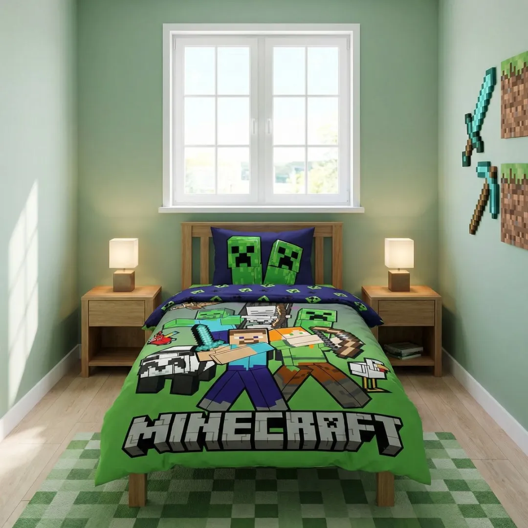 Minecraft Dekbedovertrek Team - 140x200cm Multi Colour