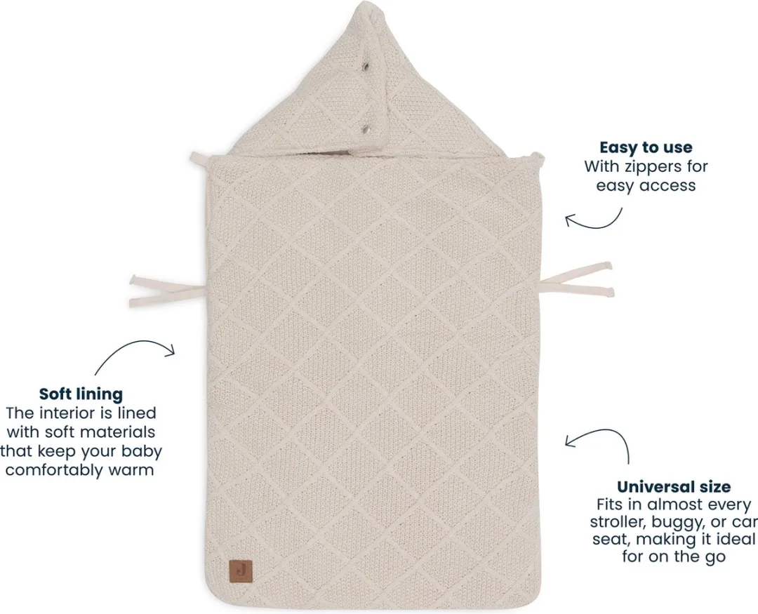 Jollein - Baby Voetenzak groep 0+ 3/5 punts - Check Knit Oatmeal