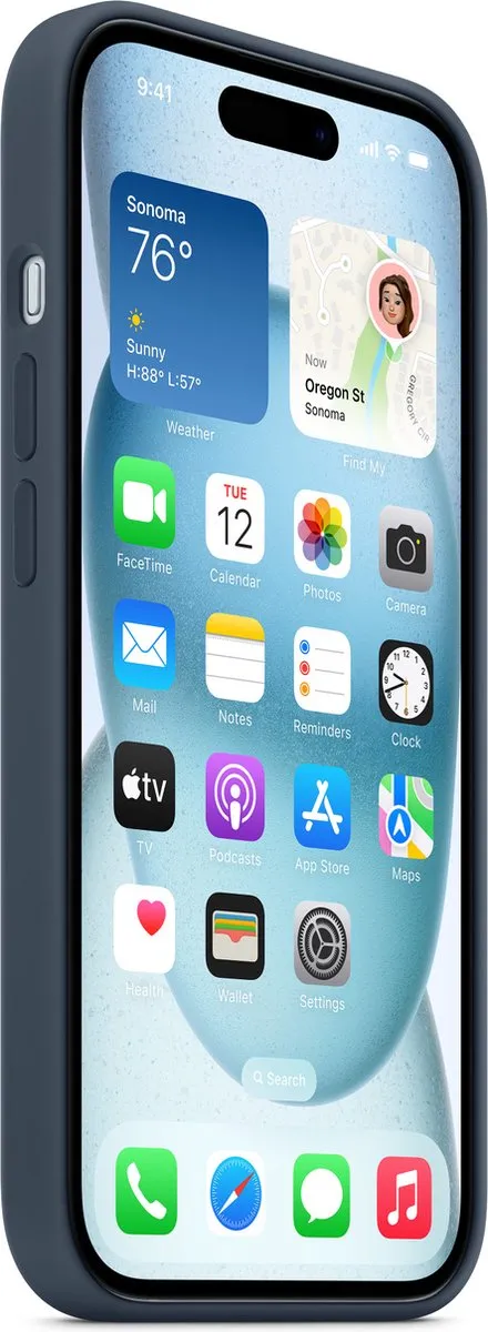 Apple iPhone 15 Siliconenhoesje MXPF3ZM/A - Stormblauw - afbeelding 4 van 4