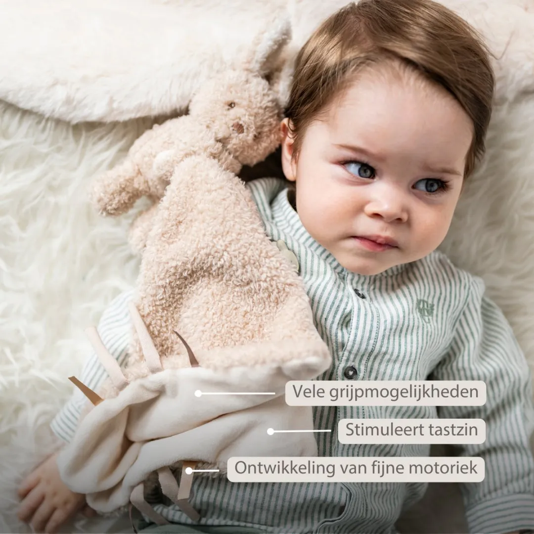 Nattou Teddy Baby Knuffeldoekje 27x27cm - Konijn - Beige