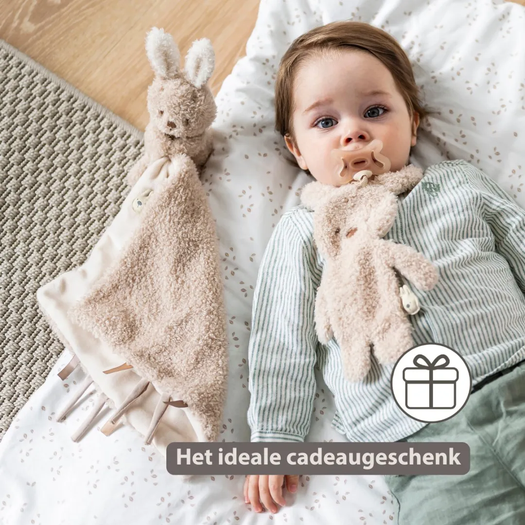 Nattou Teddy Baby Knuffeldoekje 27x27cm - Konijn - Beige
