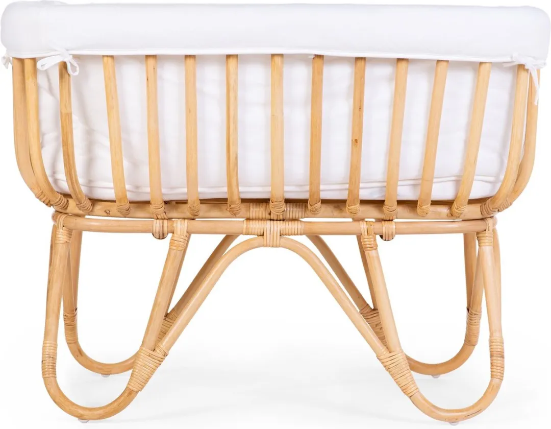 Childhome Rattan Wieg - Wit - 90x50x70cm