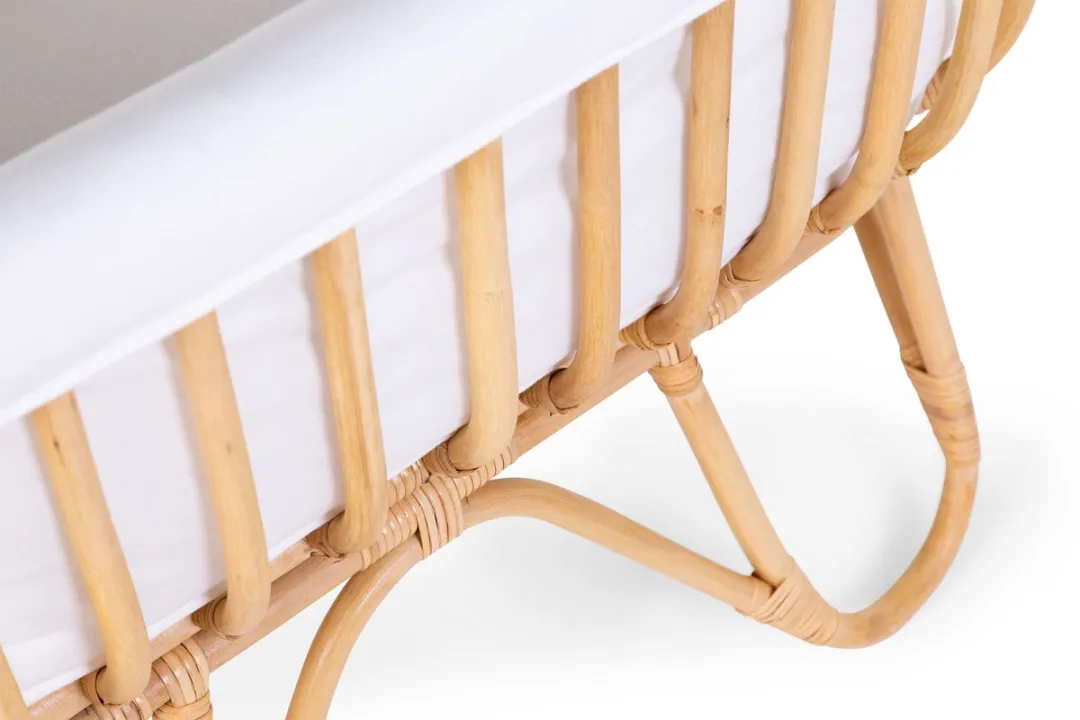 Childhome Rattan Wieg - Wit - 90x50x70cm