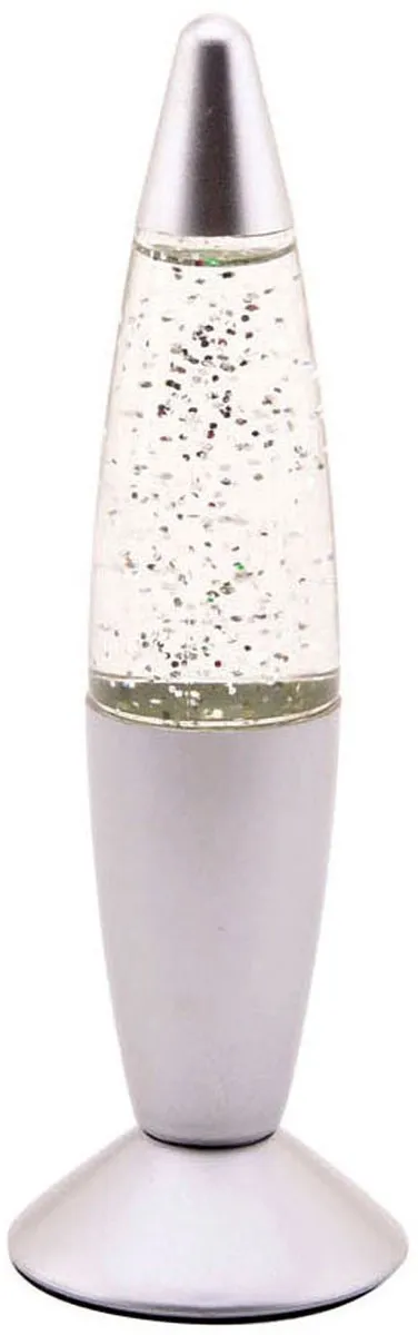 JohnToy Lavalampe Glitters 19cm - Zilver