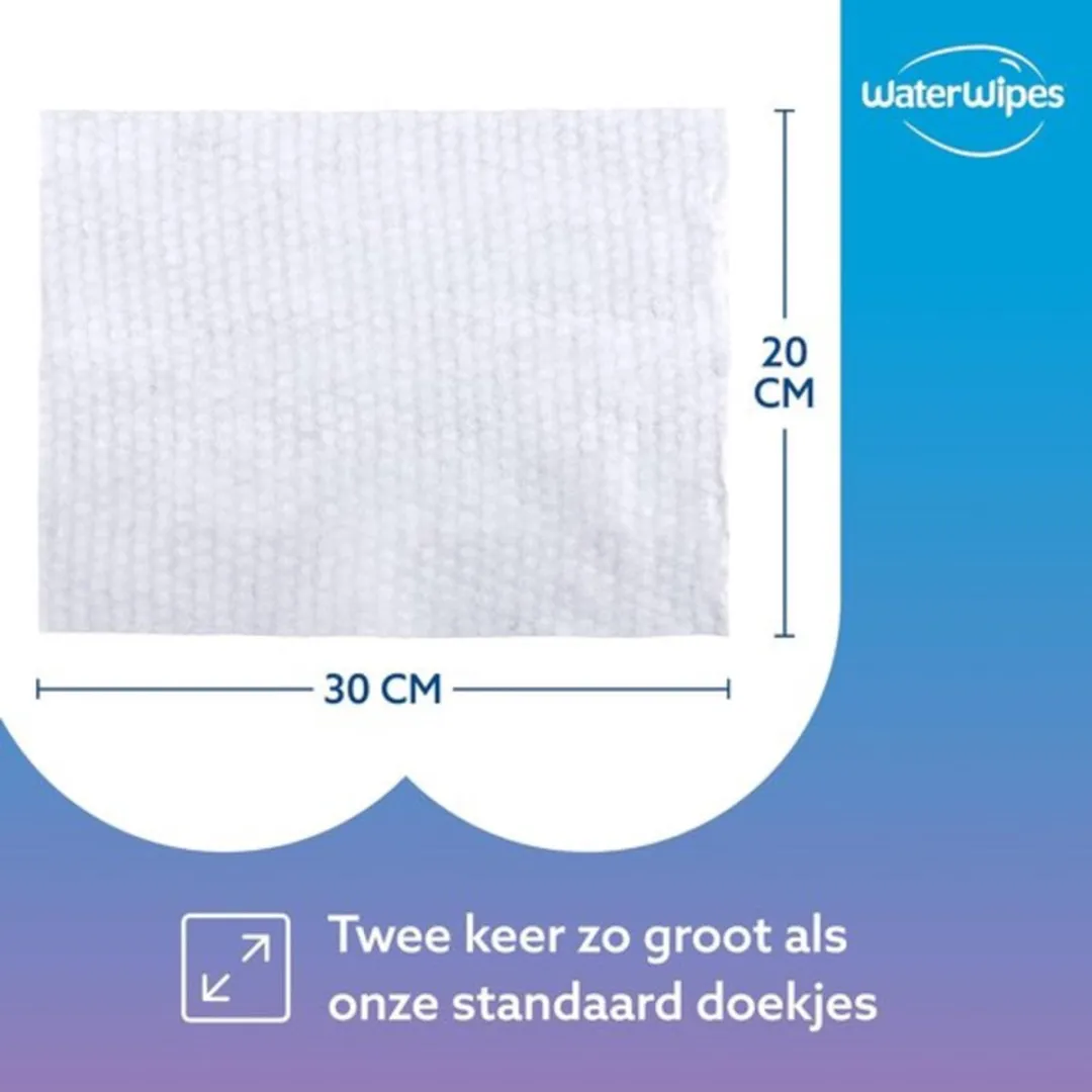 WaterWipes Gevoelige Doekjes voor Volwassenen - 180 Doekjes (6 Pakjes) - Extra Groot en Zacht voor de Gevoelige Huid