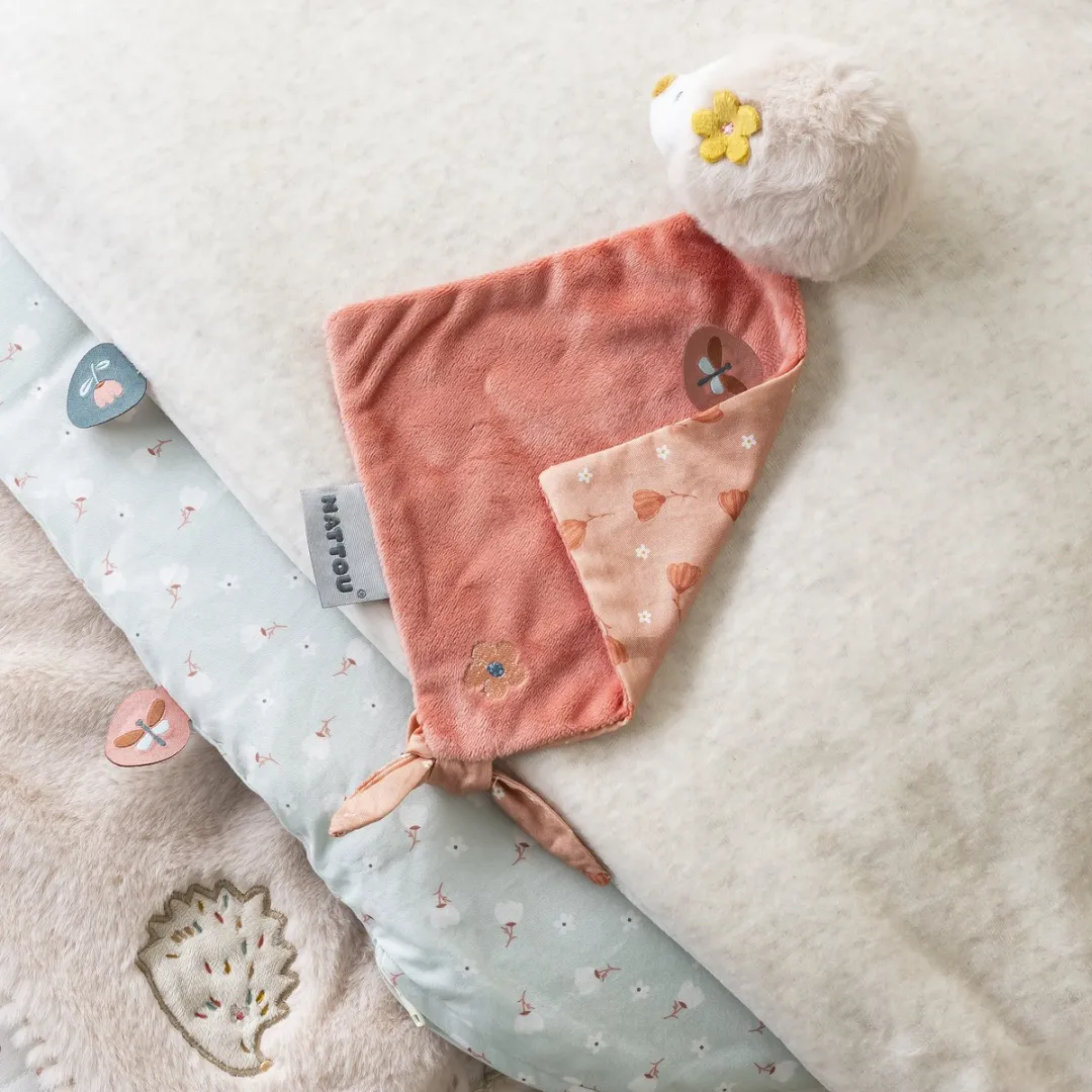 Nattou Egel Zoe Knuffeldoekje 30x20cm - Koraal
