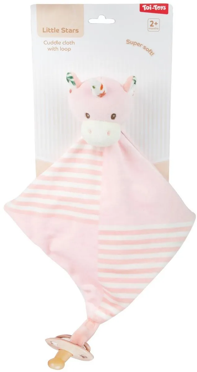 Toi-Toys Knuffeldoek Baby Multicolor Roze Eenhoorn