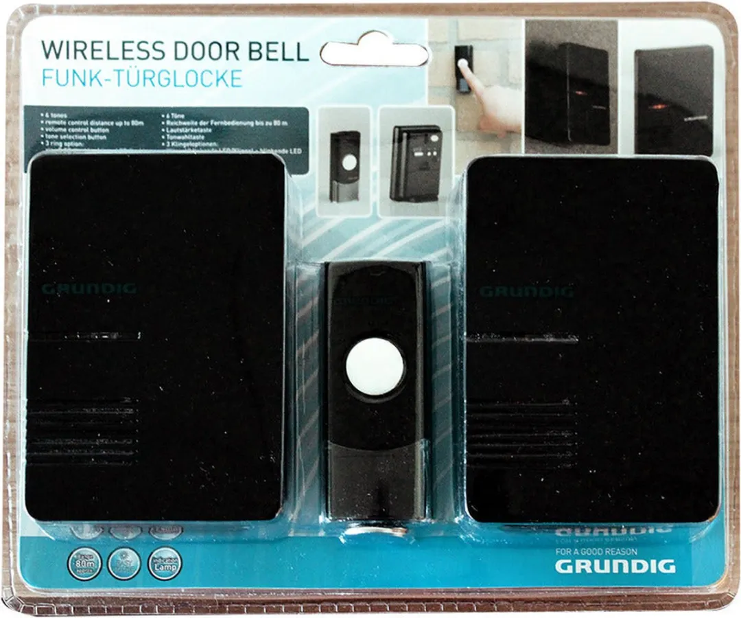 Grundig Deurbel met 2 Ontvangers - 36 Melodieën - Zwart - afbeelding 6 van 6