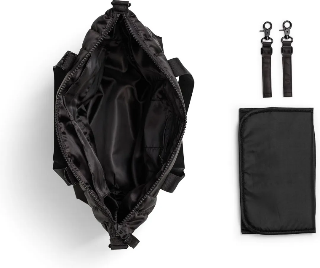 Elodie Quilted Soft Shell Luiertas - Zwart